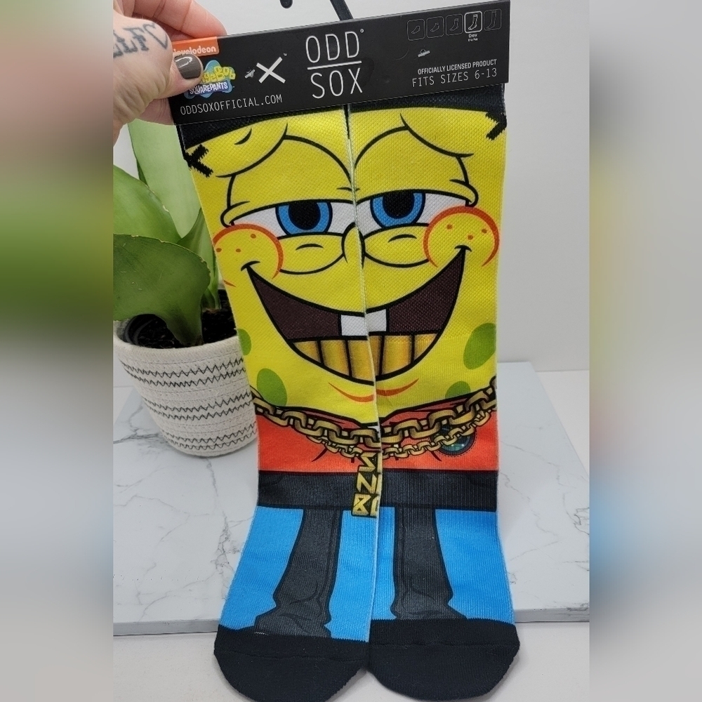 Odd Sox | SpongeBob Square Pants yellow blue crew socks | NWT unisex